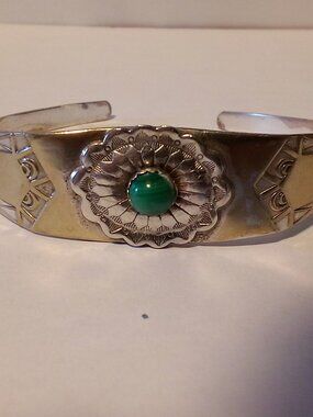 Sterling and Silver plate Turquoise Cuff Bracelet